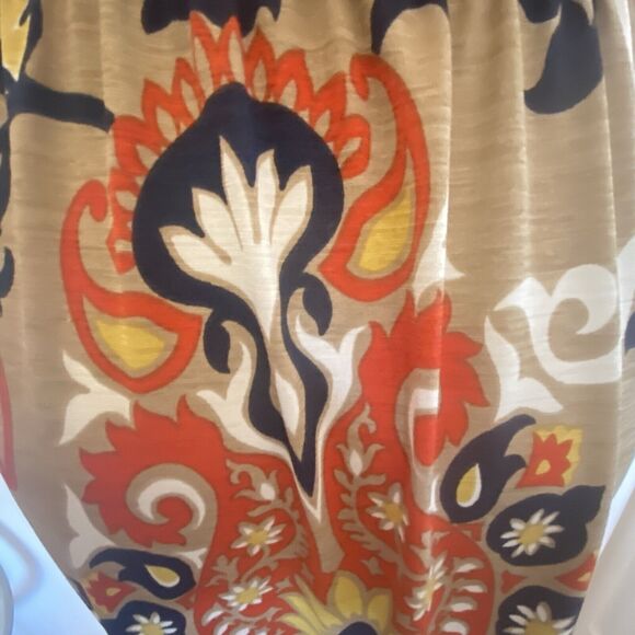 Boho Chic Brown V-Neck Spaghetti Straps Stretch Vacation Maxi Long Dress Small - Picture 8 of 12